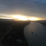 Bratislava vom UFO Sonnenuntergang